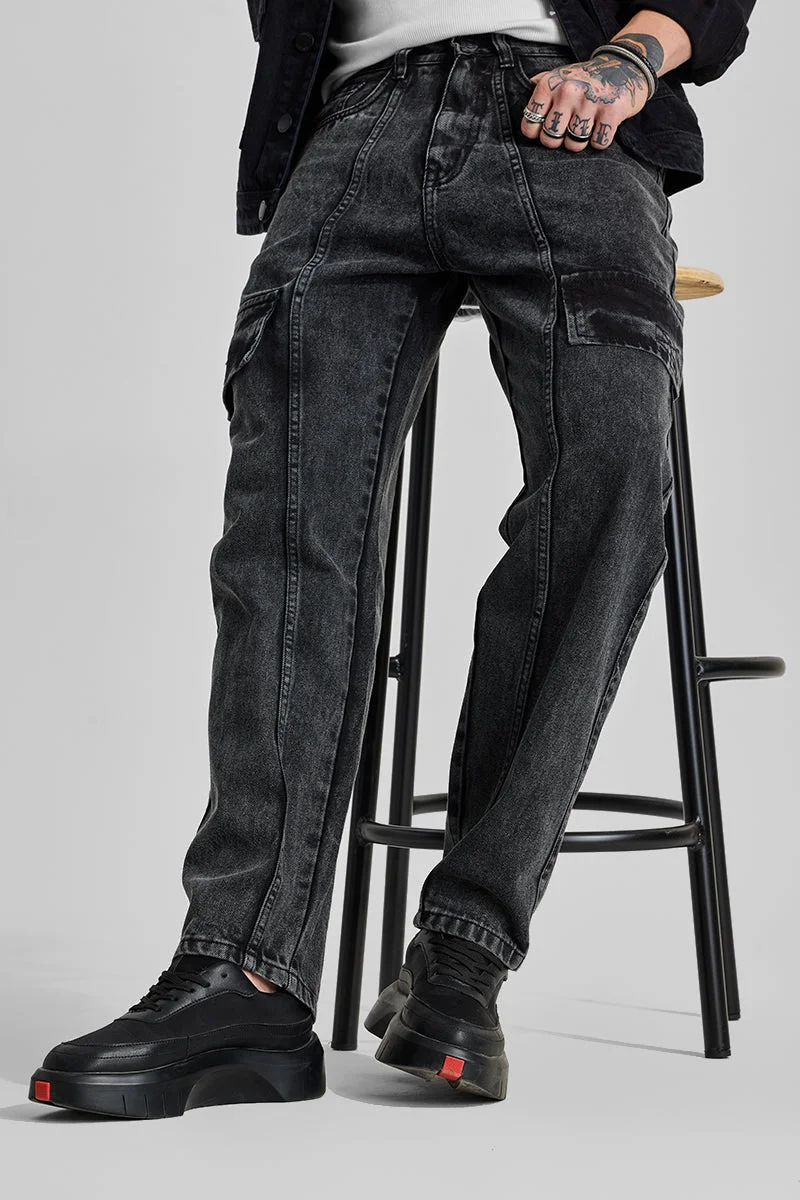 سنيتش Charcoal Grey Regular Fit Jeans